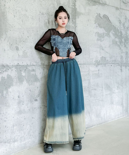 Gradient Contrast Color Denim