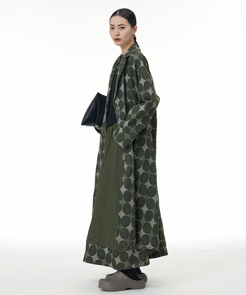 Dot Jacquard Long Coat