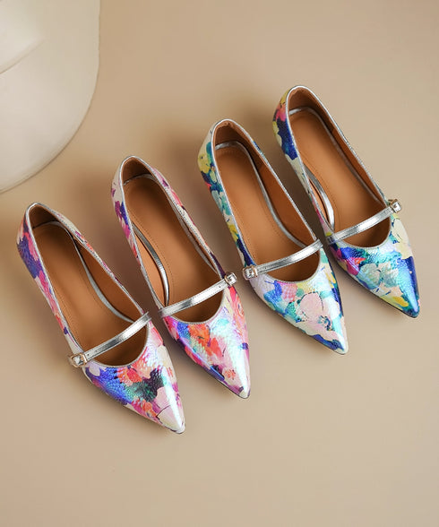 Floral Pointed Buckle Flat