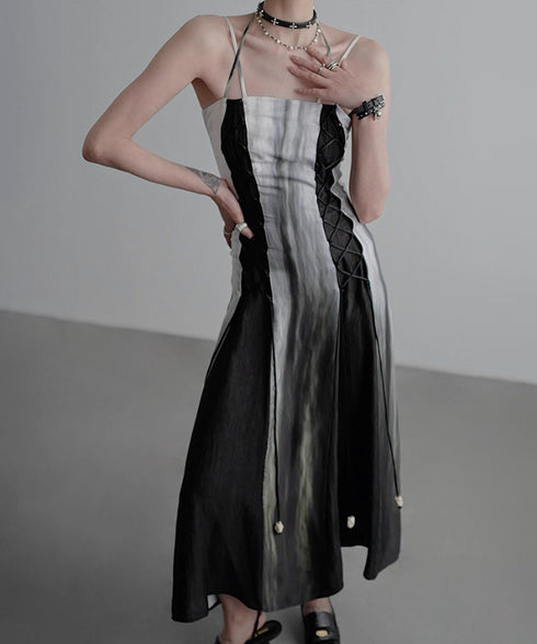 Cross Corded Gradient Dress