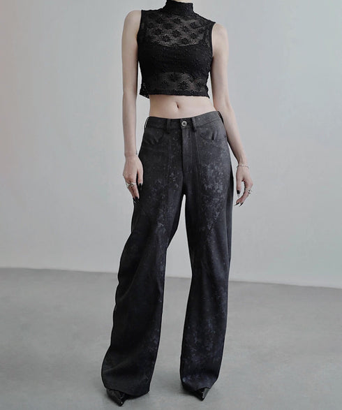 Marbled Wide Cargo Pants
