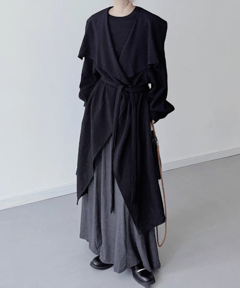 Drape Wrapped Long Coat