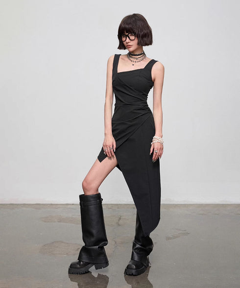 Diagonal Cut Dress