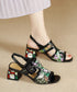 Gem Buckle Mesh Sequin Sandals