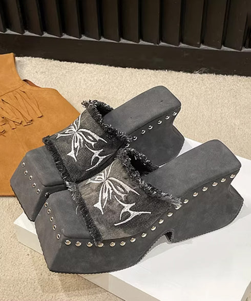 Tribal Stud Platform Sandals