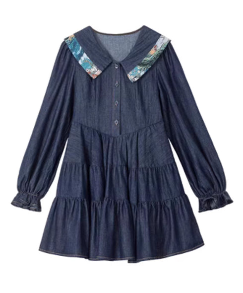 Stripe Sailor Bow Tiered Dress