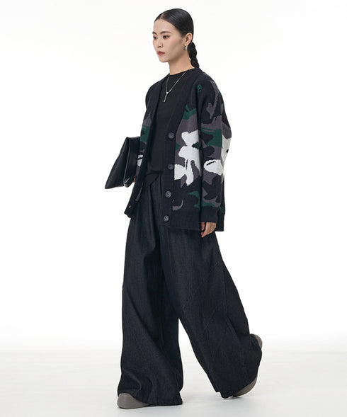 Abstract Pattern Knit Cardigan