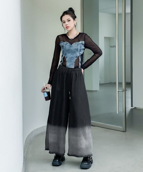 Gradient Contrast Color Denim