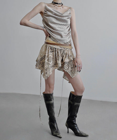 Draped Satin Cami Top