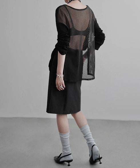 Braided Belt Straight Skirt