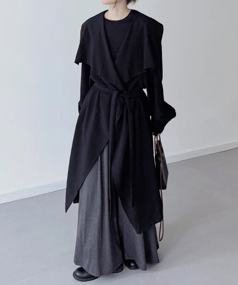 Drape Wrapped Long Coat