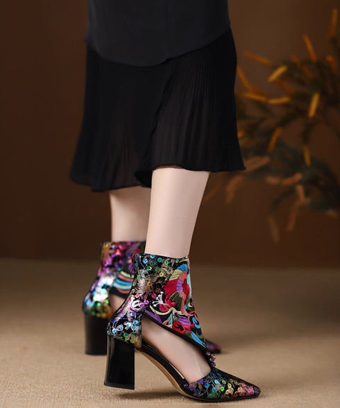 Ornate Sequin Tapestry Heels