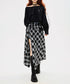 Check Draped Layer Skirt