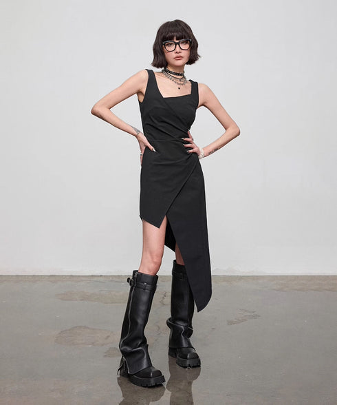 Diagonal Cut Dress