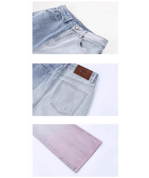 Gradient Fade Wide Denim