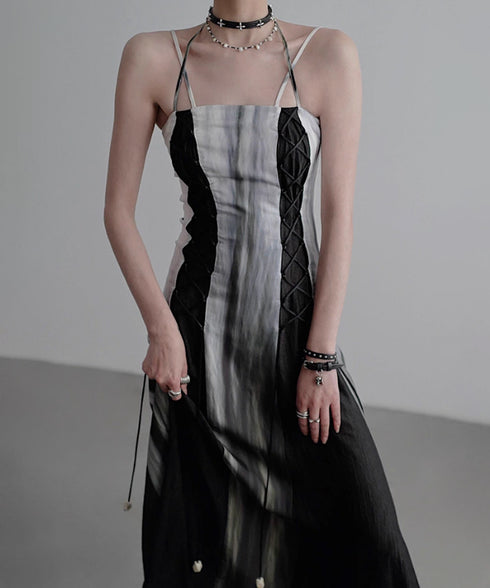 Cross Corded Gradient Dress