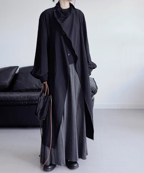 Drape Wrapped Long Coat