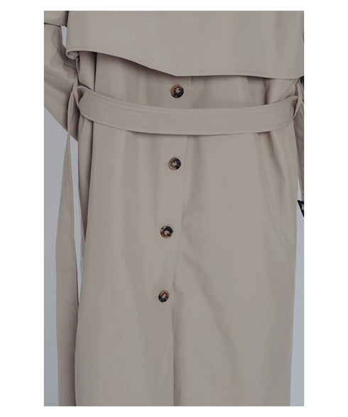 Splicing Pleated Trench Coat