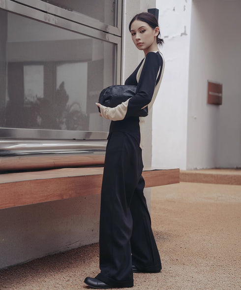 Neutral Color Blocking Top