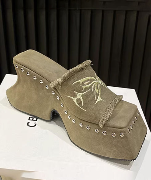 Tribal Stud Platform Sandals