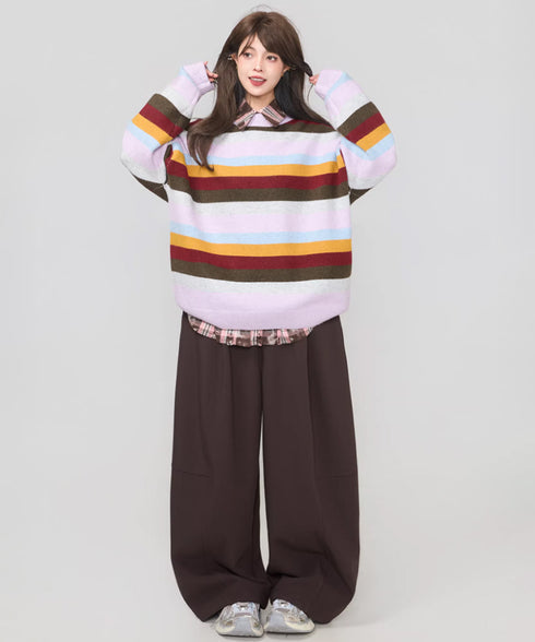 Multi Border Soft Knit Top