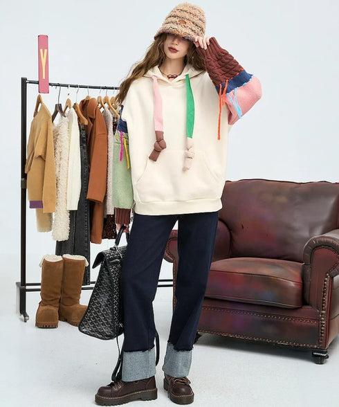 Patch Knot Hoodie Top