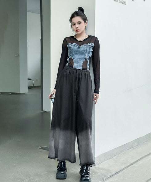 Gradient Contrast Color Denim