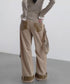 Coated Panel Wide Leg Pants