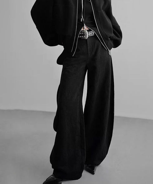 Thorn Embroidery Volume Wide Pants