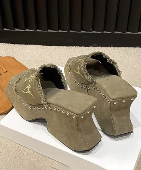 Tribal Stud Platform Sandals