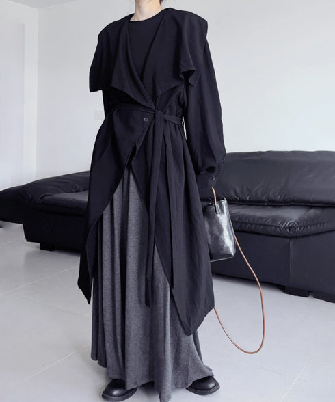 Drape Wrapped Long Coat