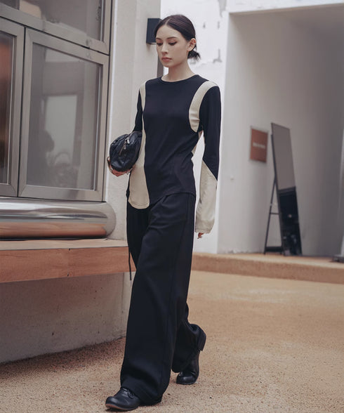 Neutral Color Blocking Top