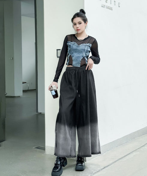 Gradient Contrast Color Denim