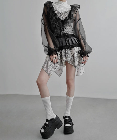 Pleated Belted Waist Piece