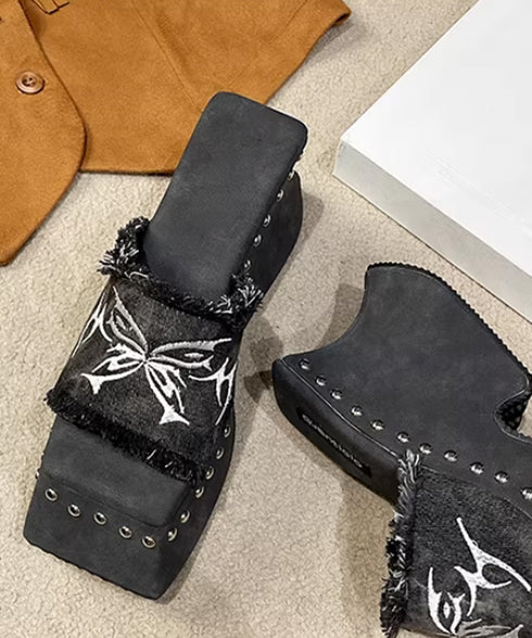 Tribal Stud Platform Sandals