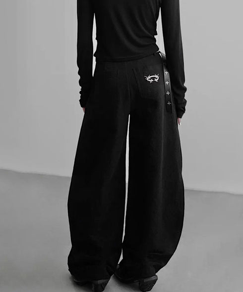 Thorn Embroidery Volume Wide Pants