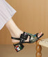 Gem Buckle Mesh Sequin Sandals
