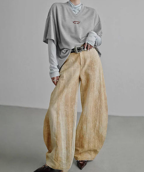Thorn Embroidery Volume Wide Pants