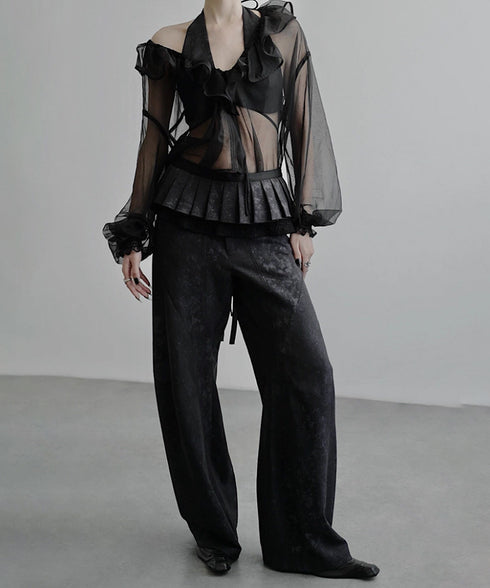 Pleated Belted Waist Piece