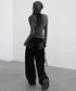 Coated Panel Wide Leg Pants