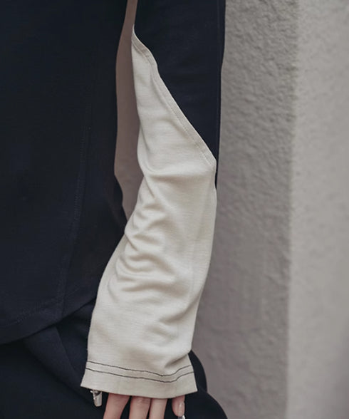 Neutral Color Blocking Top