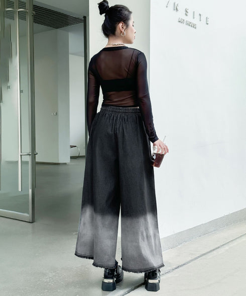 Gradient Contrast Color Denim