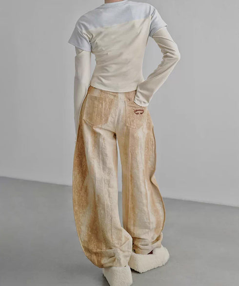 Thorn Embroidery Volume Wide Pants