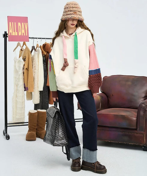 Patch Knot Hoodie Top