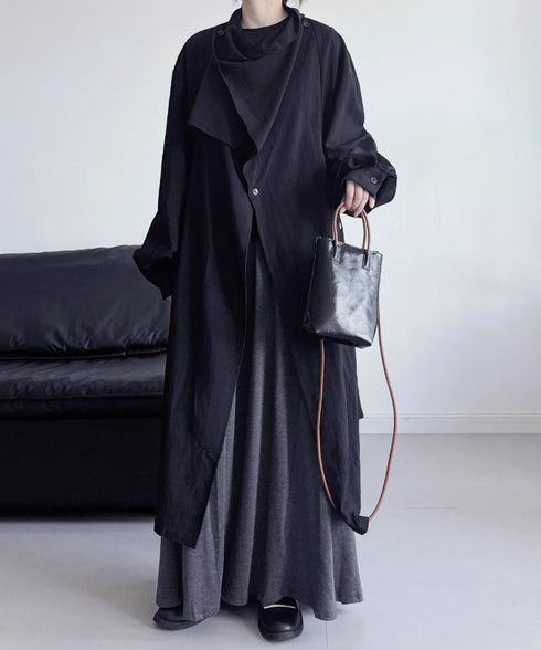 Drape Wrapped Long Coat