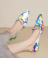 Floral Pointed Buckle Flat