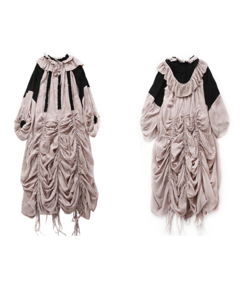 Gathered Hood Panel Dress