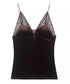 Sheer Lace Trim Velvet Camisole