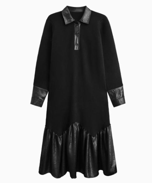 Low-switched Collar Dress