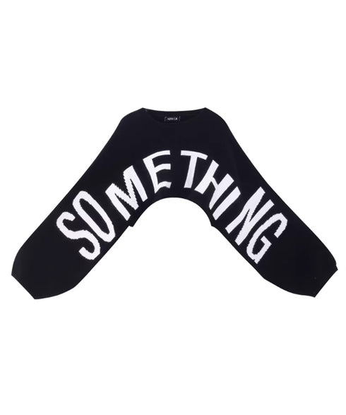 Frayed Contrast Knit Top